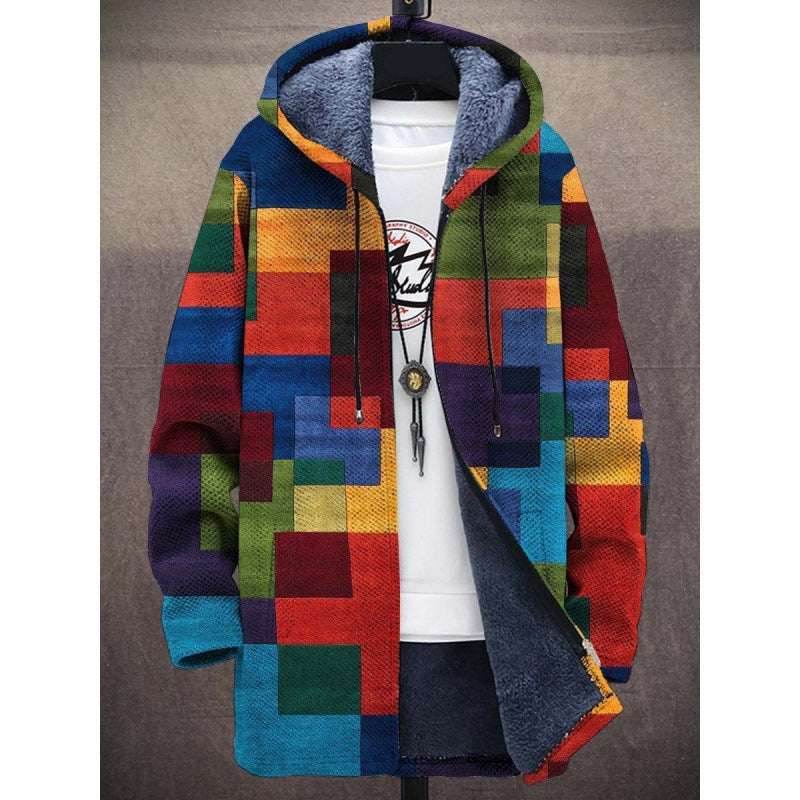 Men's Coat Winter Print Plush Lining Thick Windproof Jacket Long Sleeve Zipper c2a5e5fe-79f8-453f-ba98-142a47dfe076-_2