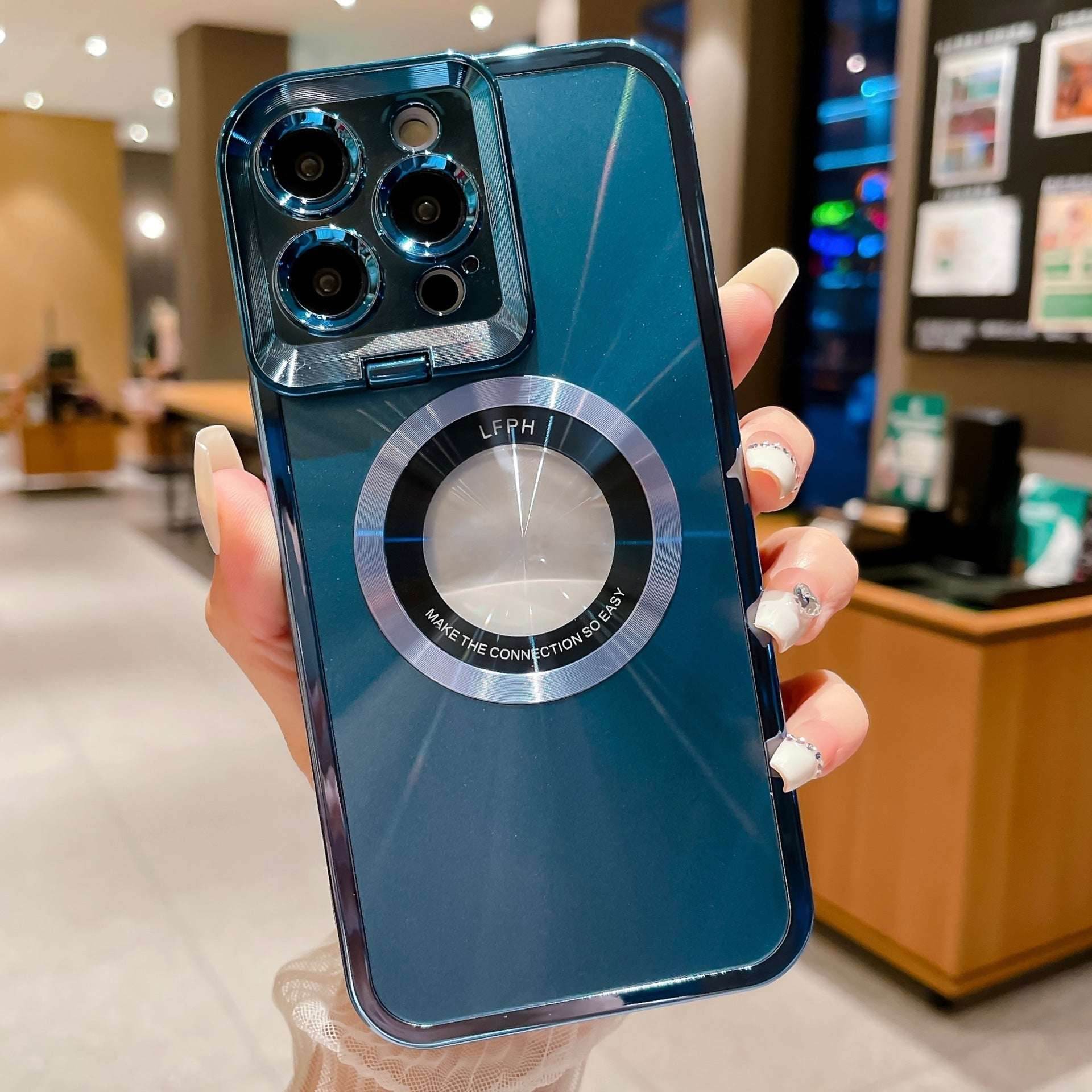 Electroplated Phone Case Luxury Plating CD Pattern Magsafe Bracket Case For 12 13 14 Pro Max Invisible Camera Stand Holder Lens Holder Magnetic Suction c4719a86-9d5a-42ac-b636-5ce608c41dbd-_3 Print Material