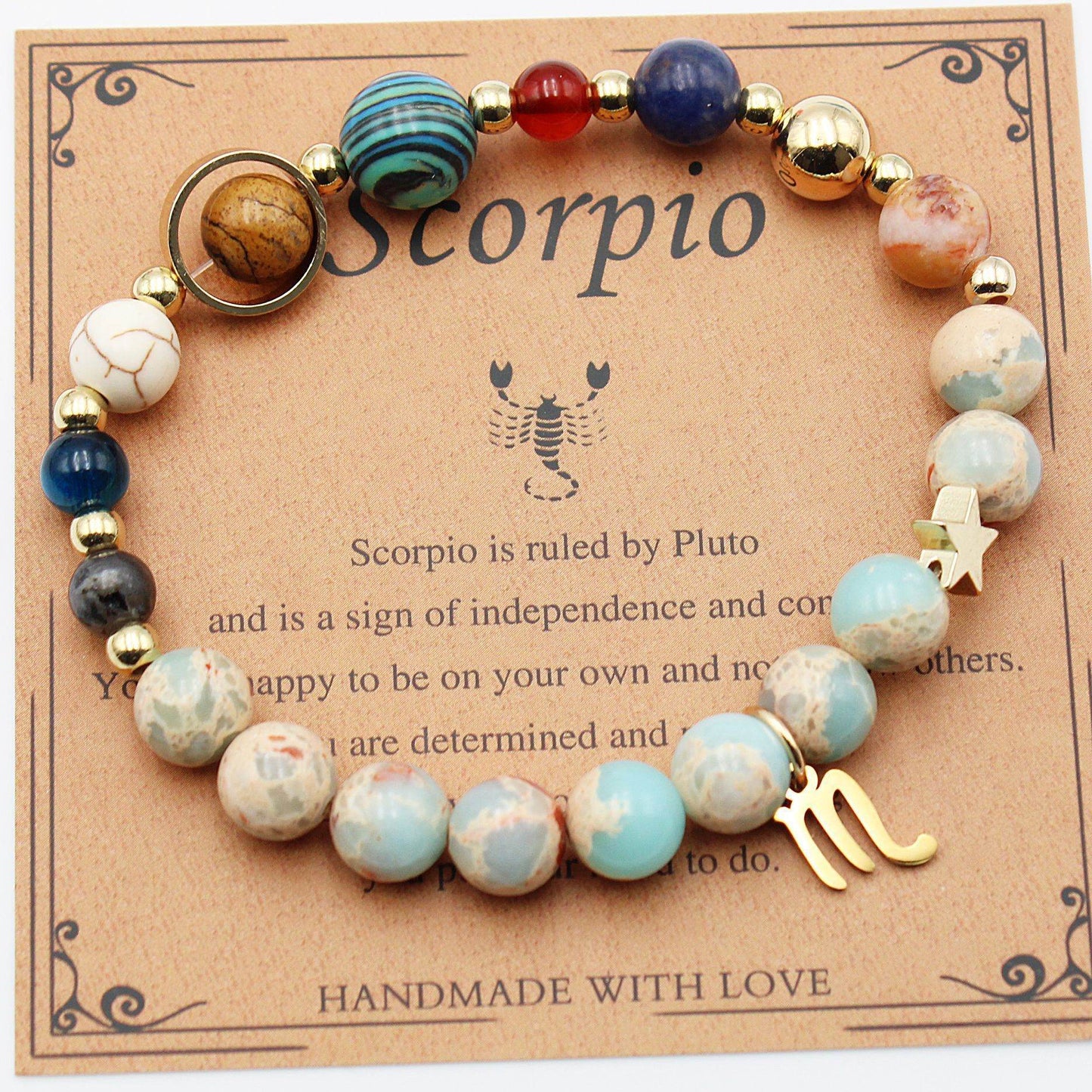 Scorpio Shoushan Stone Twelve Constellations Bracelets Natural Stone Beaded Eight Planets c5462606-2a3e-426c-9930-8729257f4f41 Print Material