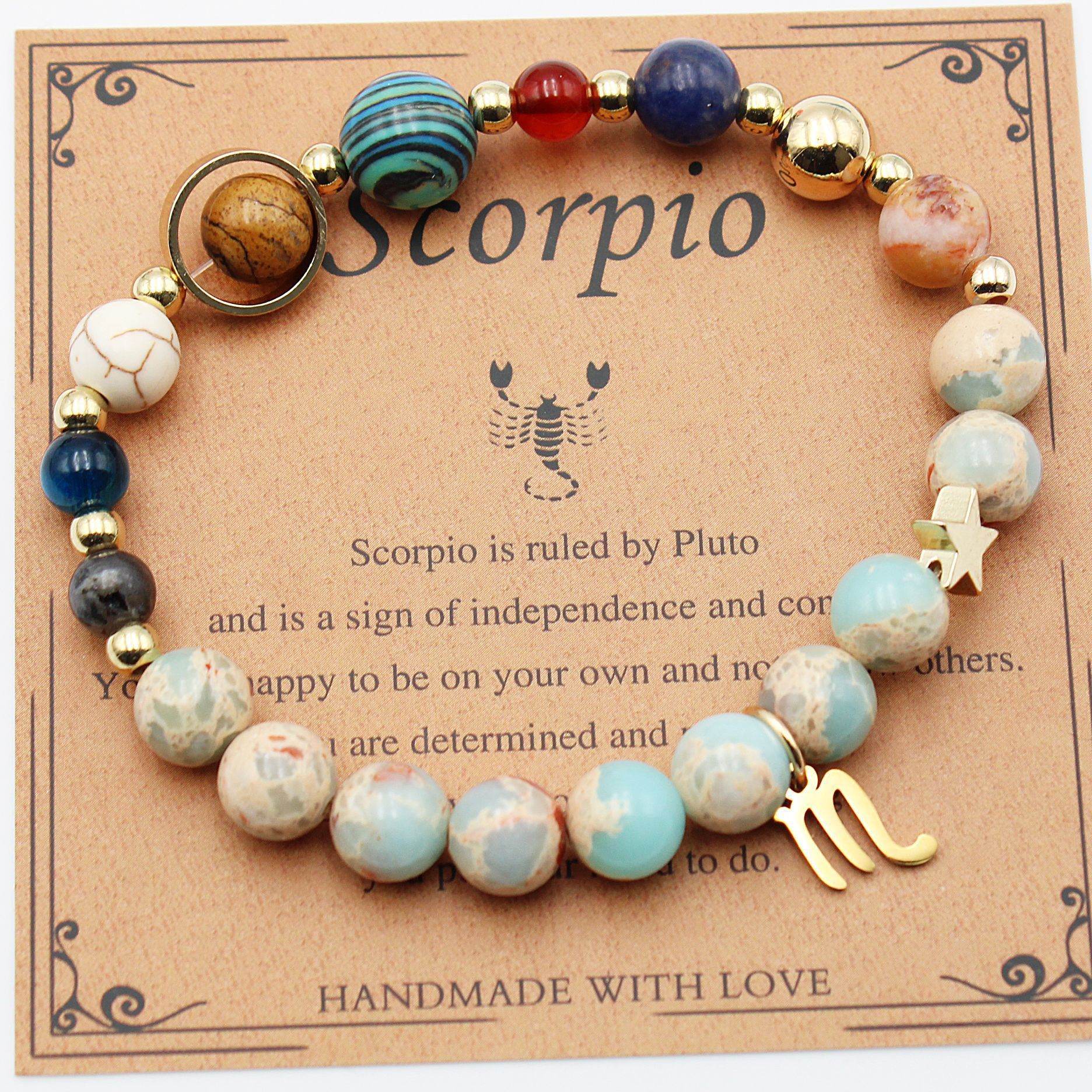 Scorpio Shoushan Stone Twelve Constellations Bracelets Natural Stone Beaded Eight Planets c5462606-2a3e-426c-9930-8729257f4f41 Print Material