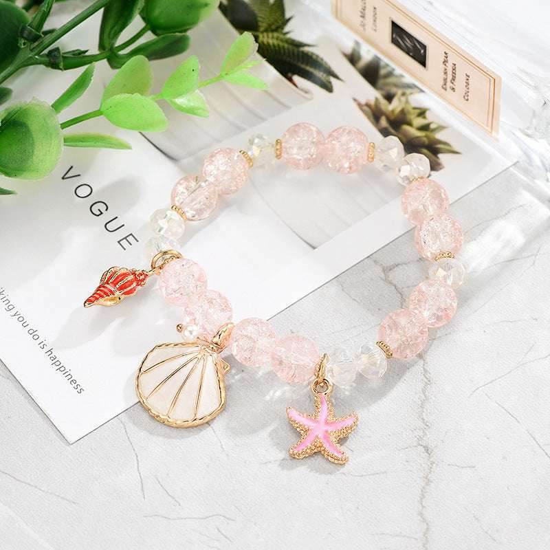 Hot Selling Starfish And Scallop Alloy Beaded Bracelet c9a3ebf0-5ed9-4bce-86fb-cd925ec88243-_3 Print Material