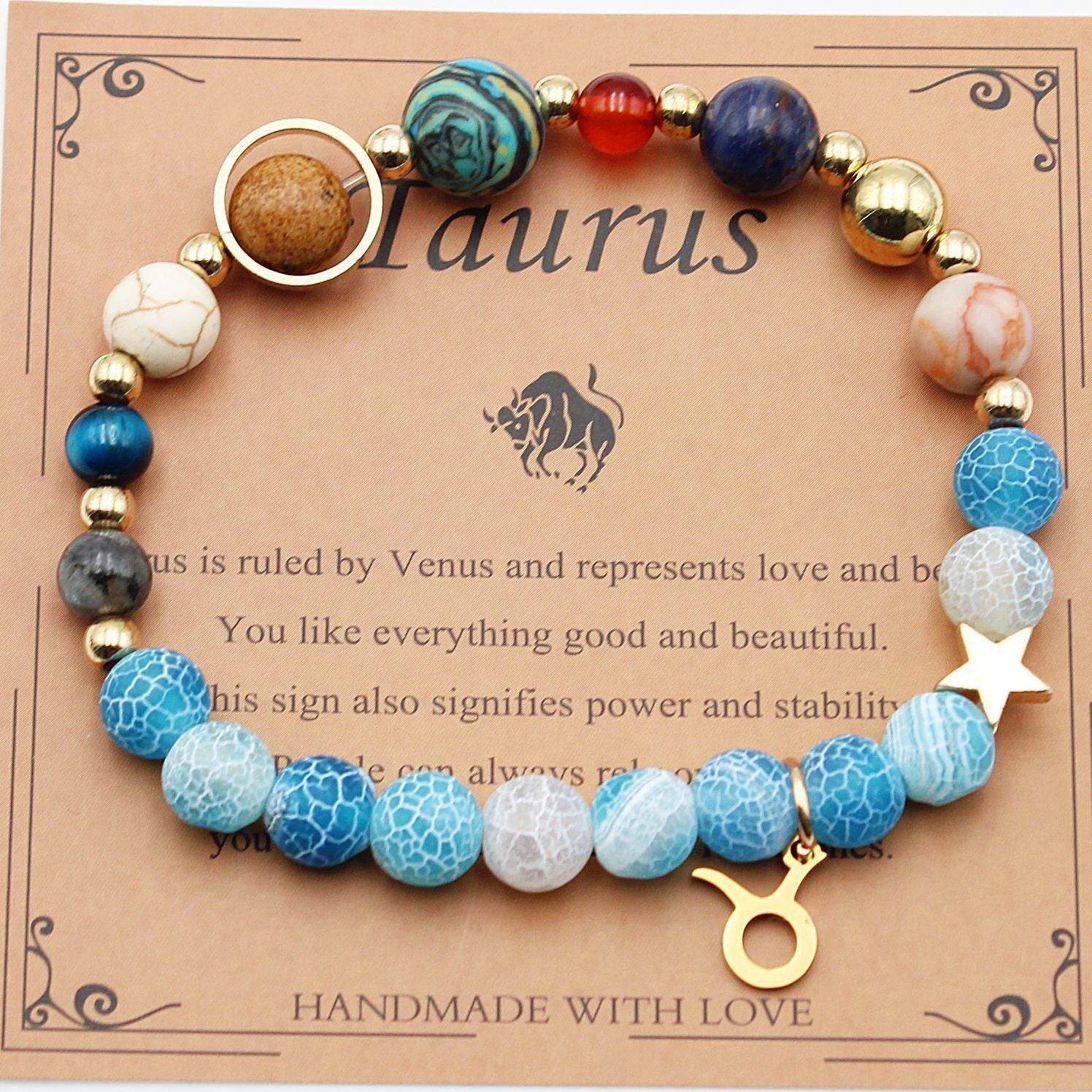 Taurur Agate Flowers Twelve Constellations Bracelets Natural Stone Beaded Eight Planets cdb3067c-f514-44f0-afe8-c95b23652f63 Print Material