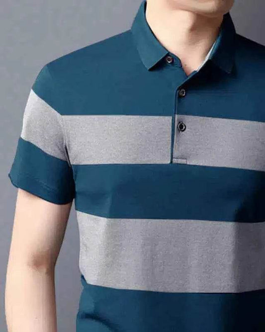 Polo Neck T-Shirt for Men (Teal, L) cmimgopt-7dc04142-a5df-4f50-969c-1348dbc45598 Mens T-shirts