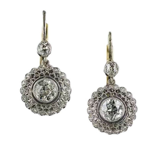Female Geometric Circular Zircon Earrings d082b8c3-d0ca-4b71-9112-65250a64b325