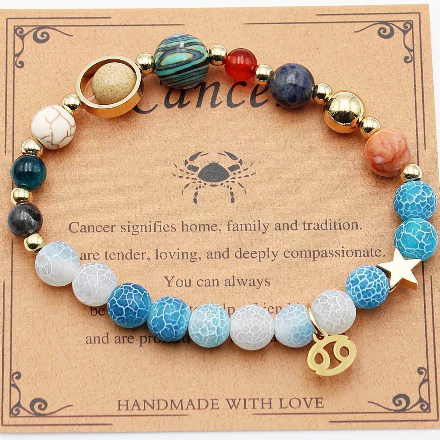 Cancer Agate Burst Flower Twelve Constellations Bracelets Natural Stone Beaded Eight Planets d1dcc55a-0141-48f7-9e96-4650983439a6-_9 Print Material