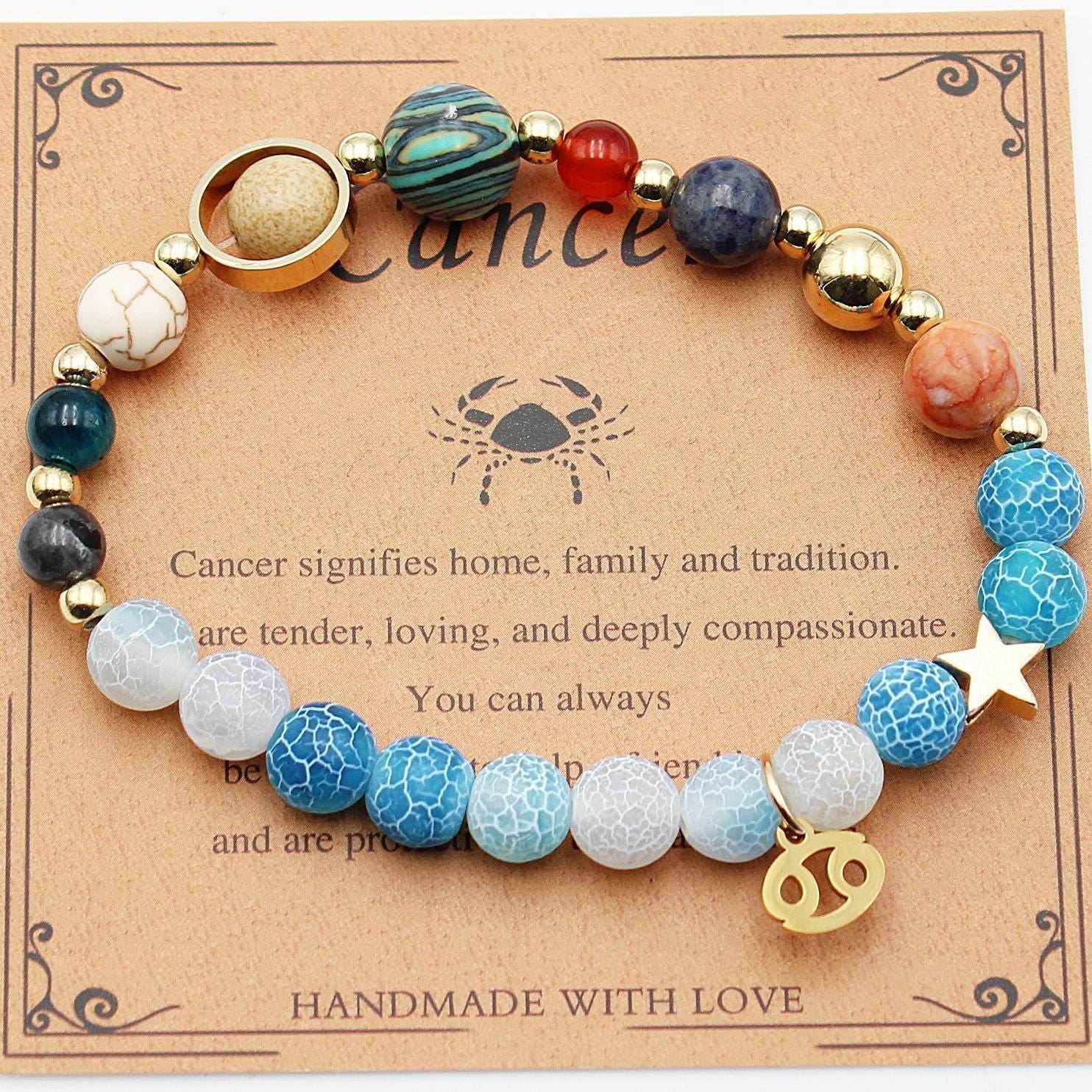 Cancer Agate Burst Flower Twelve Constellations Bracelets Natural Stone Beaded Eight Planets d1dcc55a-0141-48f7-9e96-4650983439a6-_9 Print Material
