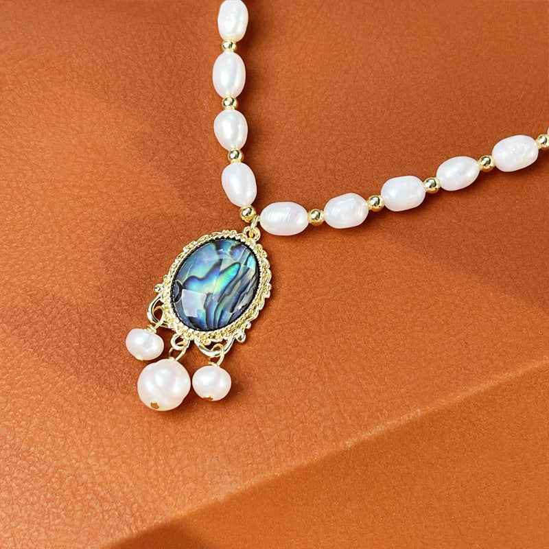 Freshwater Pearl Abalone Shell Necklace Fashion d974b8d0-12b2-41b5-9f35-aa7d8f458bed Print Material
