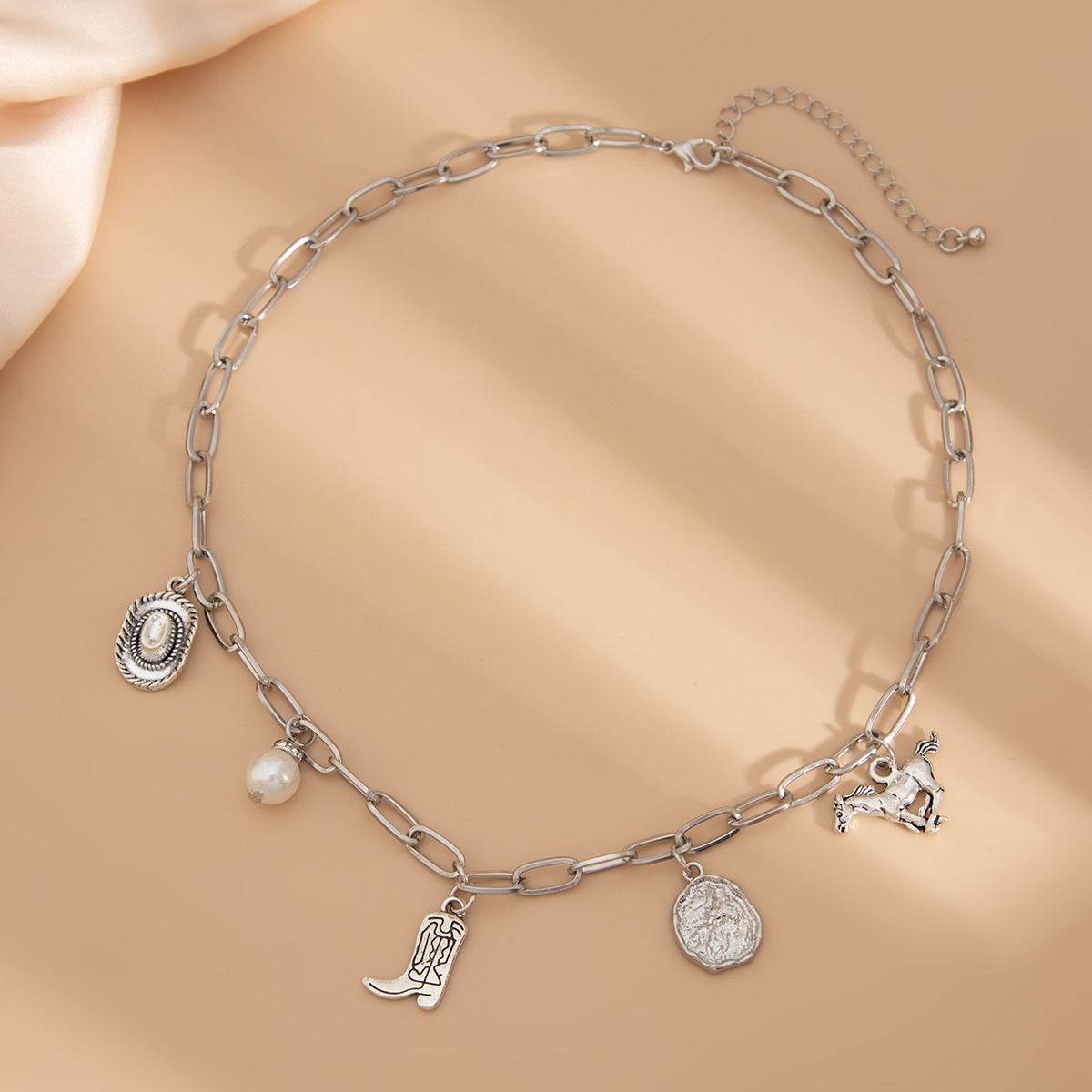 AntiTarnish Imitation Pearl Pendant Necklace de0e0714-6ebd-48ea-a26f-222d72650470 Print Material