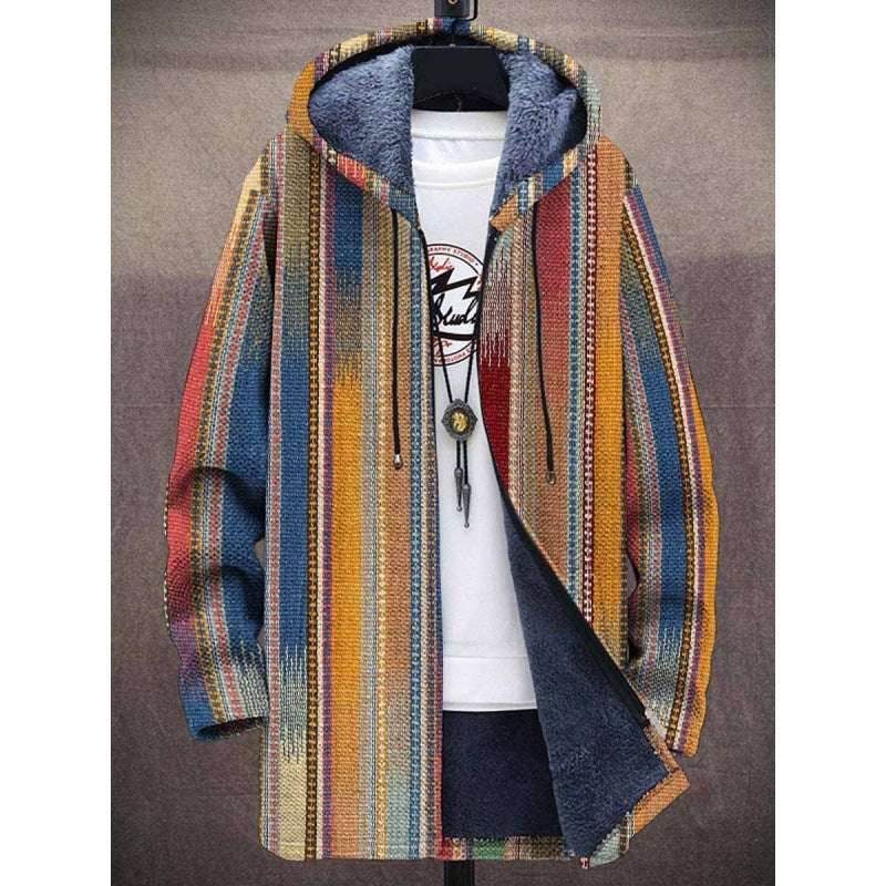 YPM79019 Men's Coat Winter Print Plush Lining Thick Windproof Jacket Long Sleeve Zipper e4d26fe2-351a-4724-935f-4291b049af1c-_6