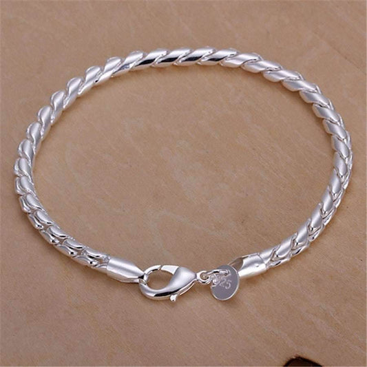 925 Silver Plated Fashion Solid Round Snake Bracelet e88802b8-f234-4a90-aaab-e285ec3b3811-_1