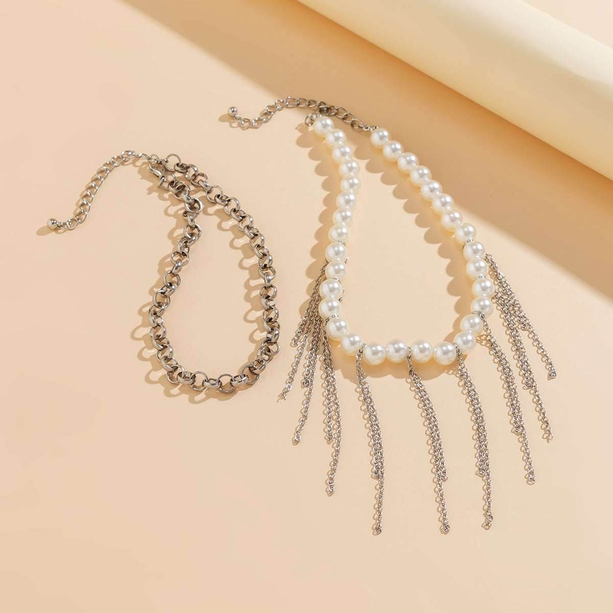 Pearl Tassel Fun Design Double-layer Retro Necklace Women's Accessories ea7be8e5-47ab-42f6-a77e-e613414d2d7a-_6 Print Material