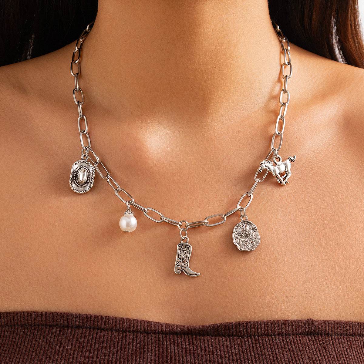01White K Necklace6832 AntiTarnish Imitation Pearl Pendant Necklace ec028b03-e4ab-4ce8-9e98-b3cda115d26a Print Material