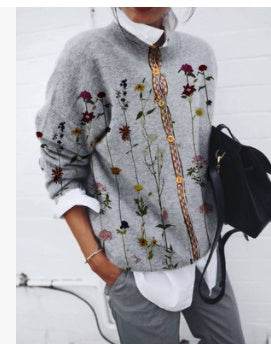 Grey Brushed Geometric Print Cardigan Long Sleeve Top ec543d00-1d08-4904-a6d1-dc6520952386
