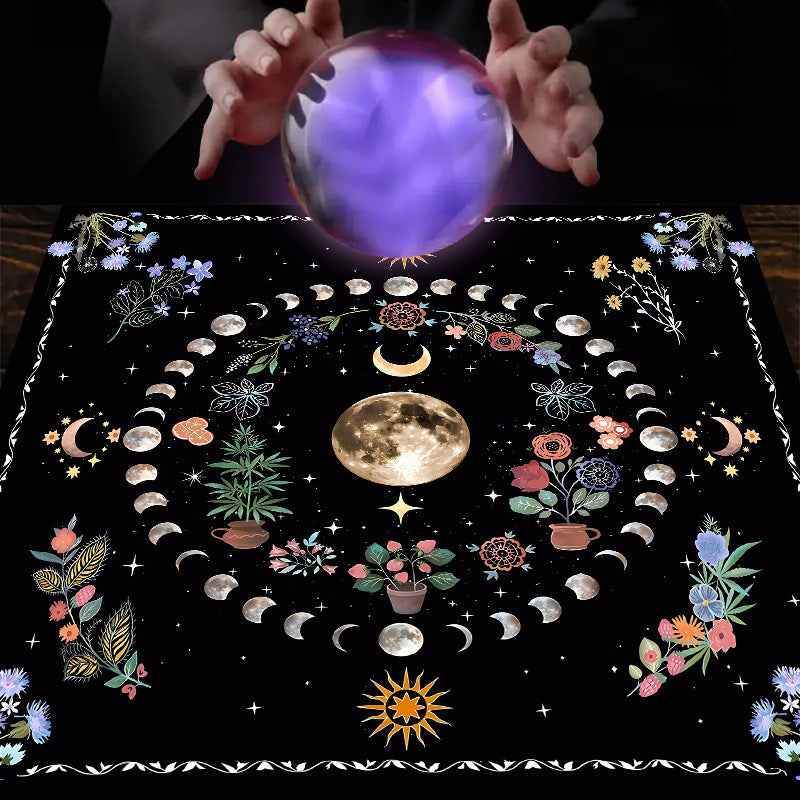 Tarot Tablecloth Board Game Decorative Cloth Have Your Power Mandala Moon Phase Floral Butterfly Tablecloth f2d2d35f-f5dd-4fe3-8f53-d4d8272540bf Print Material