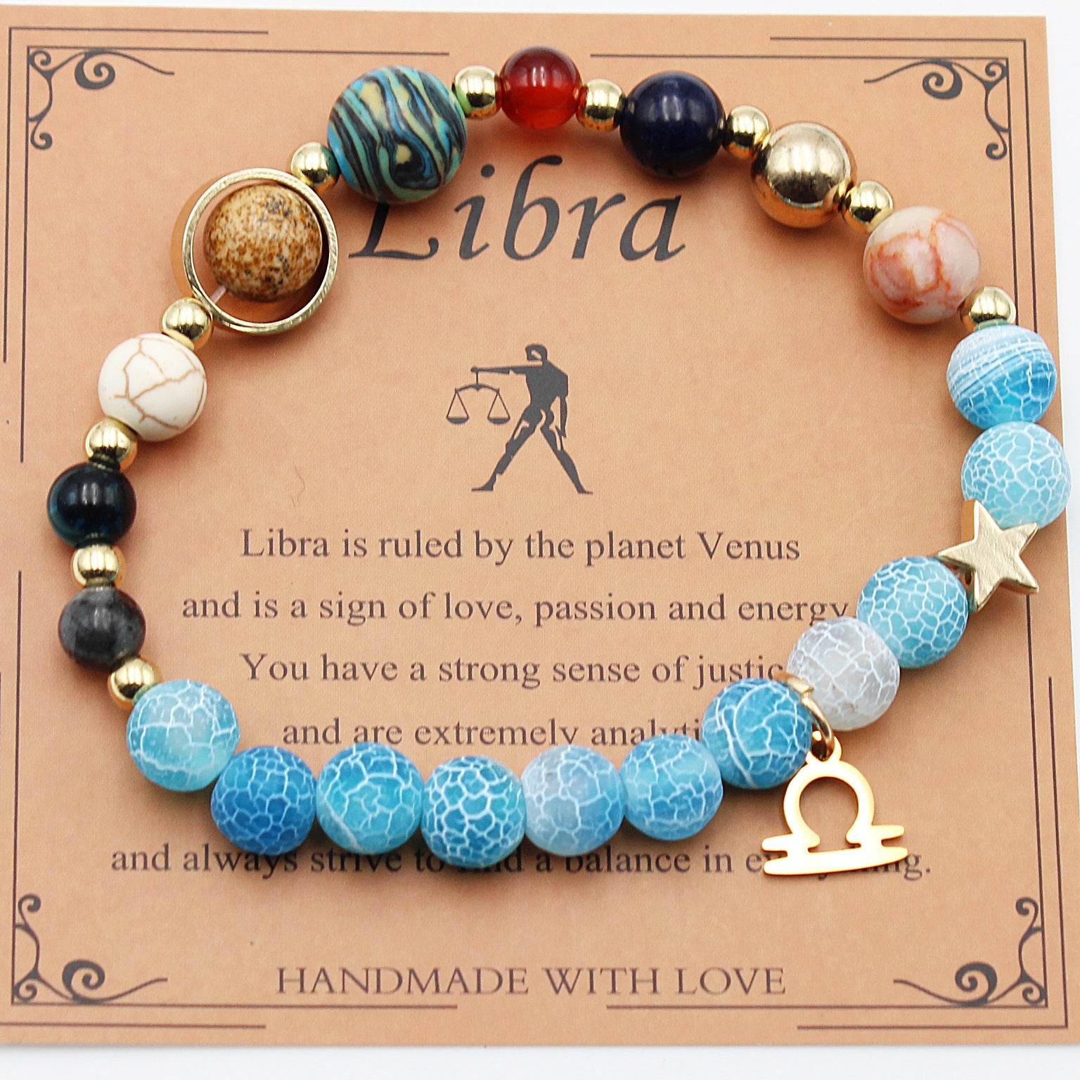Libra Agate Burst Flower Twelve Constellations Bracelets Natural Stone Beaded Eight Planets f508d8fb-586c-4b50-b3cb-a3ae25a1b720 Print Material
