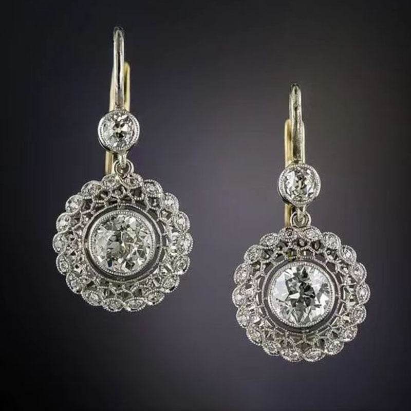 Female Geometric Circular Zircon Earrings f9cfb87b-79b4-4bb2-b4b2-07e94d284583