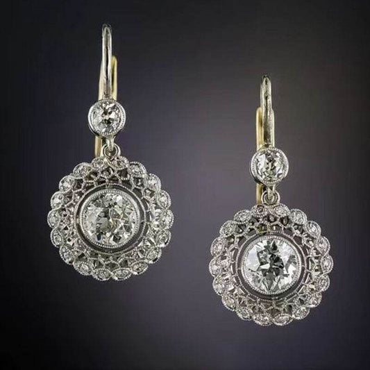 Female Geometric Circular Zircon Earrings f9cfb87b-79b4-4bb2-b4b2-07e94d284583