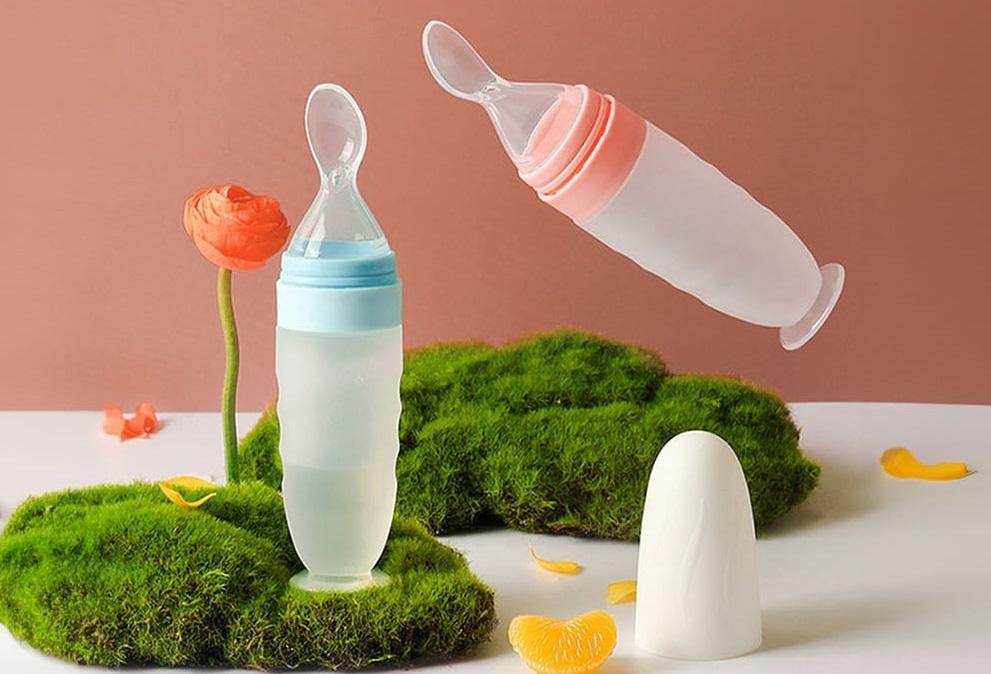 BOSS MANGO Baby Food Feeder Spoon for Gentle Feeding ksqrf7-20-baby-food-feeder-spoon-premium-mess-free-feeding