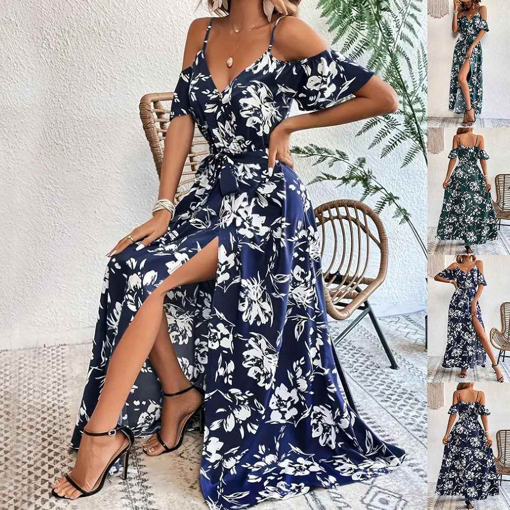BOSS MANGO Boho Style Summer Dresses for Women ksqrf7-20-boho-style-summer-dresses-for-women-flower-print-suspender-dress Print Material