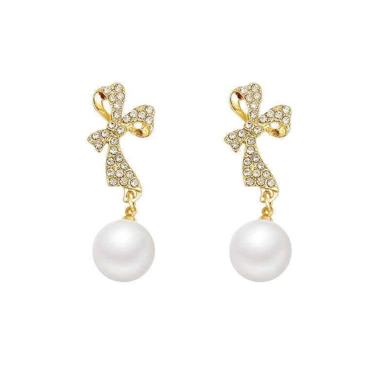 GOLD A Butterfly Earrings with Diamond Anti-Tarnish ksqrf7-20-butterfly-diamond-earrings-boss-mango-sparkling-bow-tassel Print Material