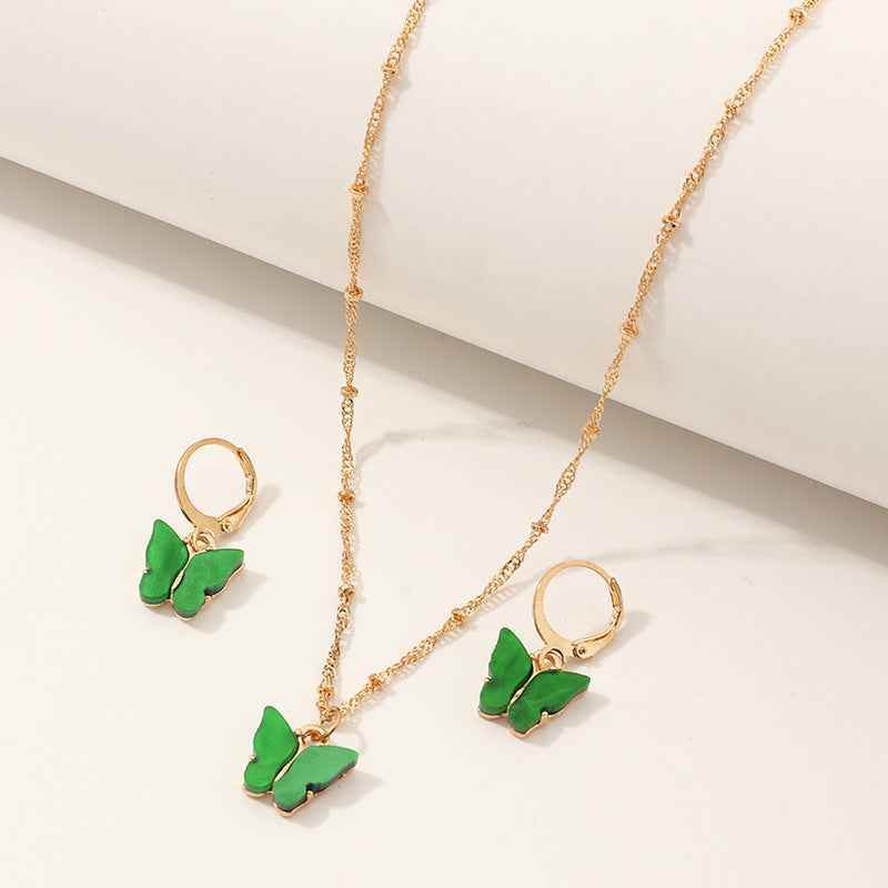 SZ0417molv Butterfly Necklace and Earring Set ksqrf7-20-butterfly-necklace-and-earring-set-green-resin Print Material