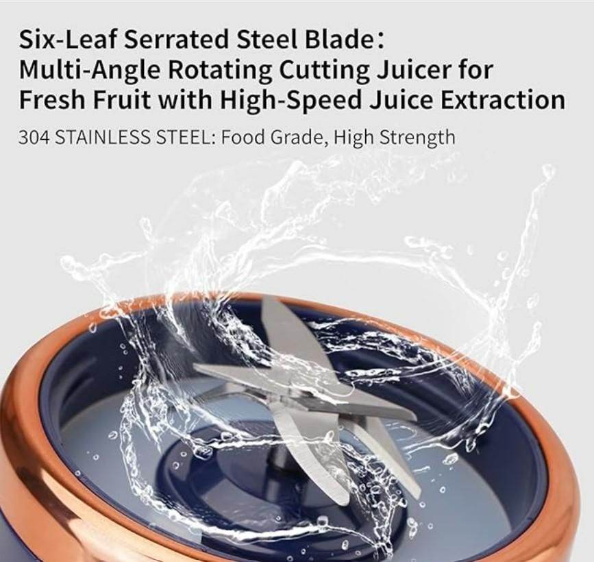 Portable Juicer Blender with Juicer Cup ksqrf7-20-portable-juicer-blender-six-leaf-steel-blade