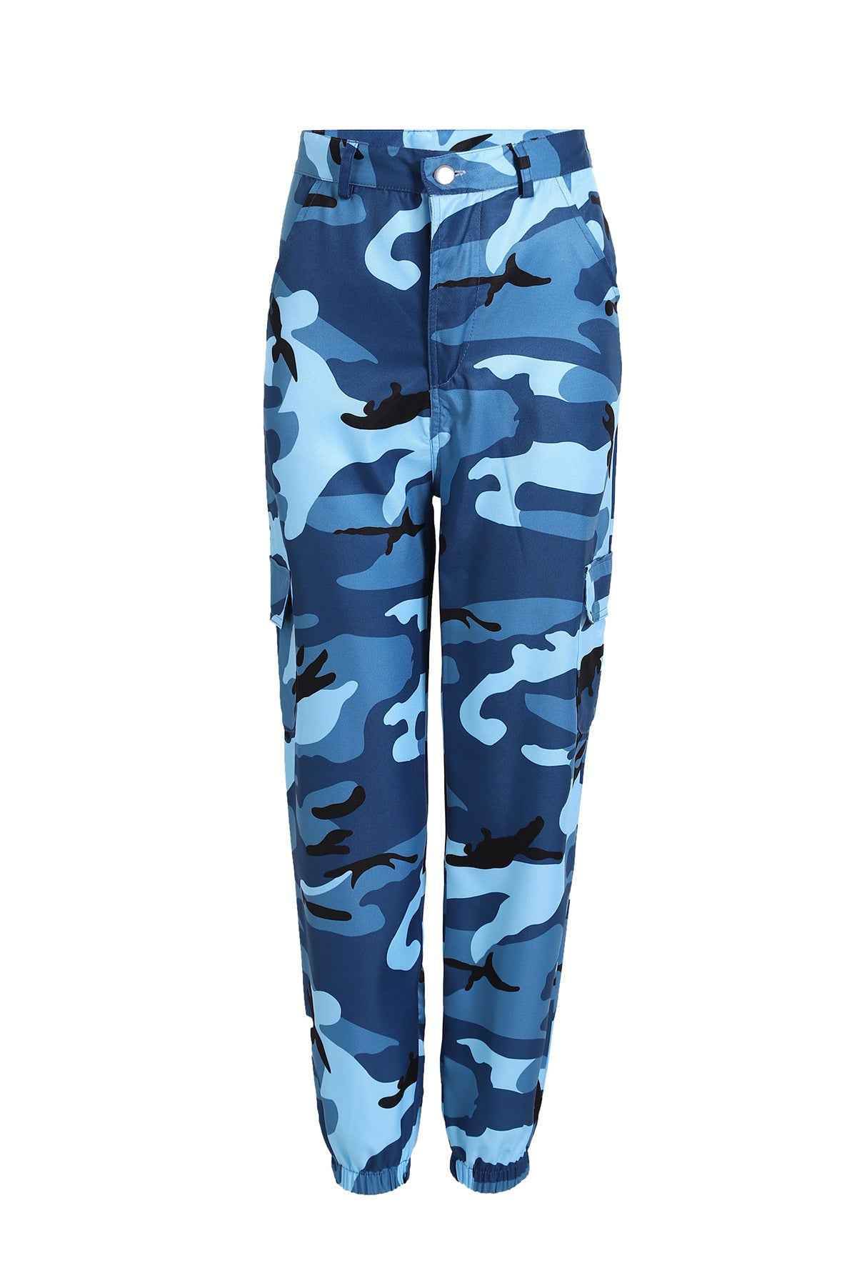 Blue Stylish Camouflage Harem Pants ksqrf7-20-stylish-camouflage-harem-pants-denim-casual-workwear Print Material