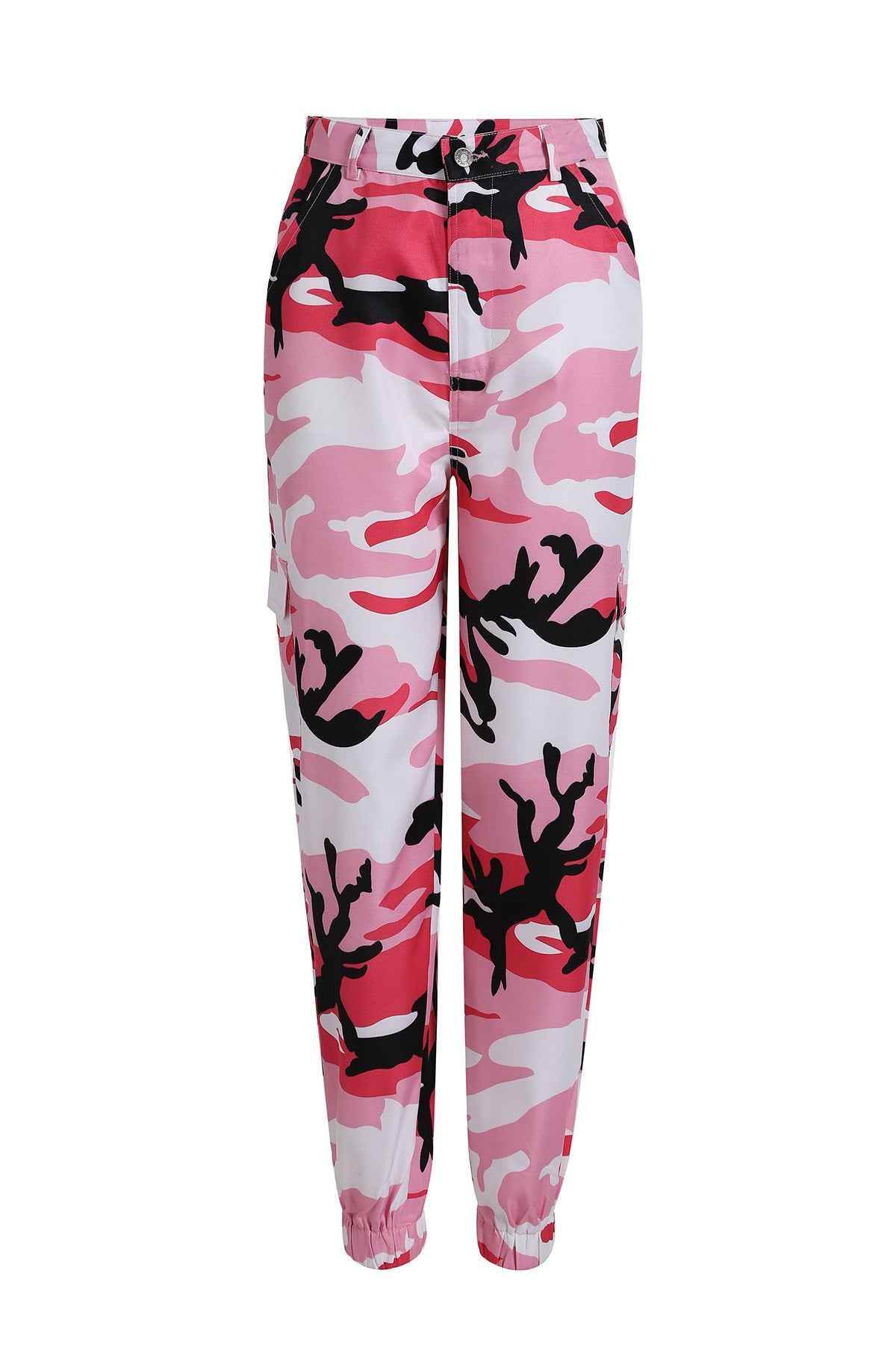 Pink Stylish Camouflage Harem Pants ksqrf7-20-stylish-camouflage-harem-pants-pink-black-print Print Material