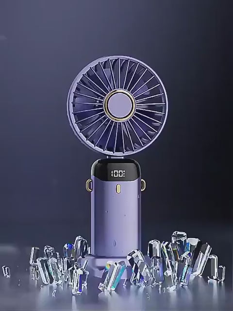 Portable Handheld Fan – Battery Operated with LED Display